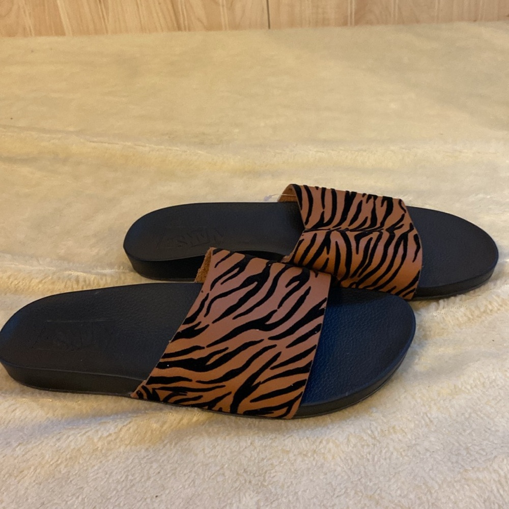 Vans Black and Brown Zebra Print Flats